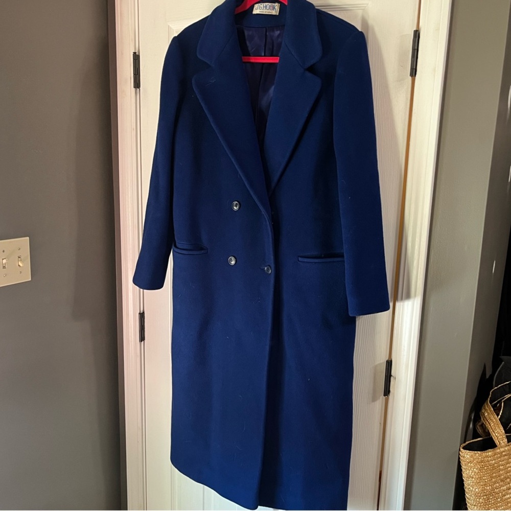 Vintage JG Hook Blue Double-Breasted Wool Coat